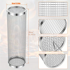 Portable Rolling BBQ Basket for Veggies Fries Seafood Meat