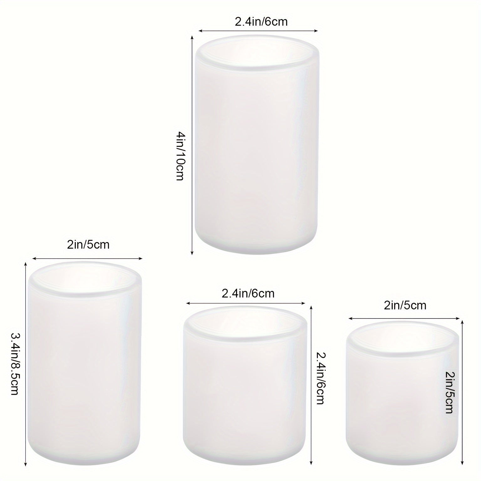 1pc Cylinder Silicone Candle Mold 10 & 7 & 5 08cm For DIY Crafts Wax Candle