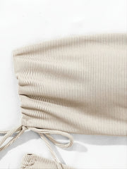 Strapless Tube Top Tie Side Bikini Set