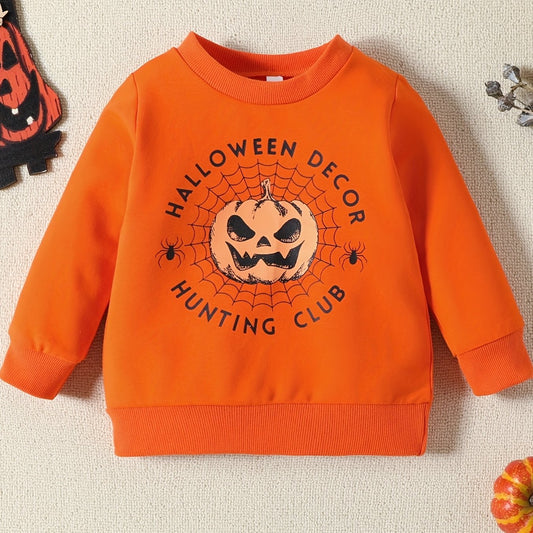 Baby Boys Halloween Party Cartoon Print Sweatshirt Cotton Pullover