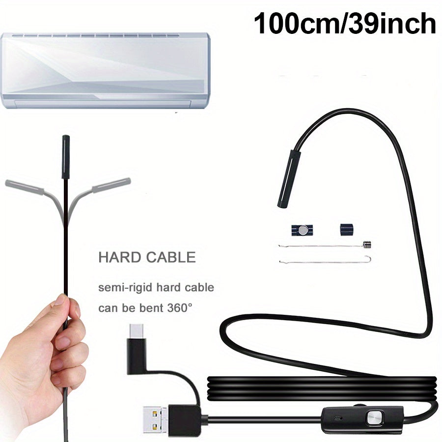 3-in-1 Type C USB Inspection Camera Industrial Endoscope Waterproof Tube Camera
