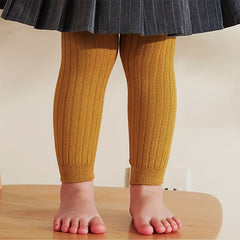 Baby Girls Ribbed Cropped Pants Leggings for Autumn and Spring