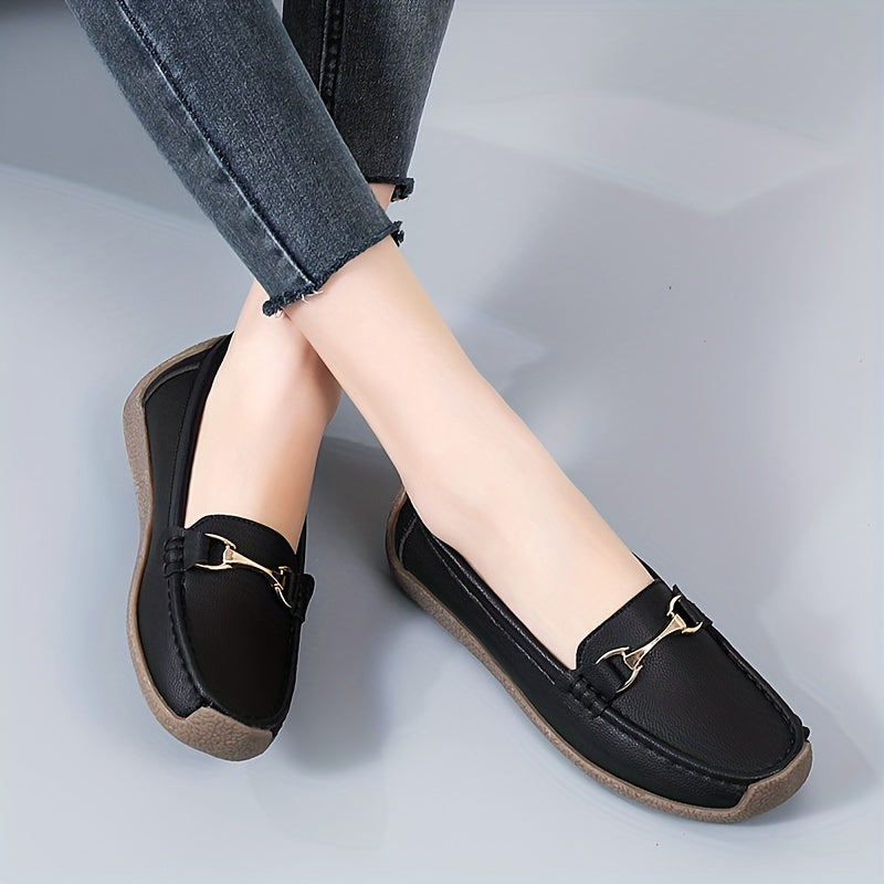 Women's Casual Flat Loafers Comfy Solid Soft Sole Non Slip Shoes
