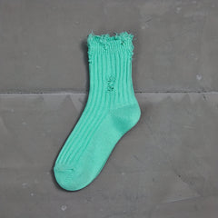 5 Pairs Ripped Street Socks Hollow Out Breathable Women's Stockings