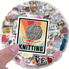 60pcs Knitting Vinyl Stickers Water Bottle Laptop Scrapbooking