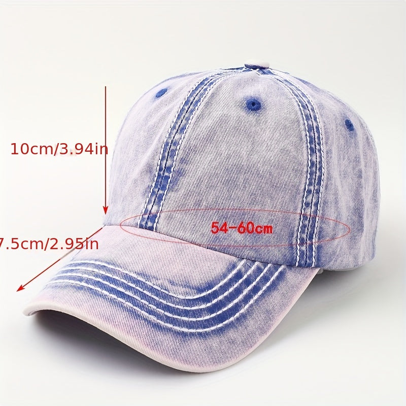 Lined Block Baseball Cap Distressed Craft All match Baseball Cap