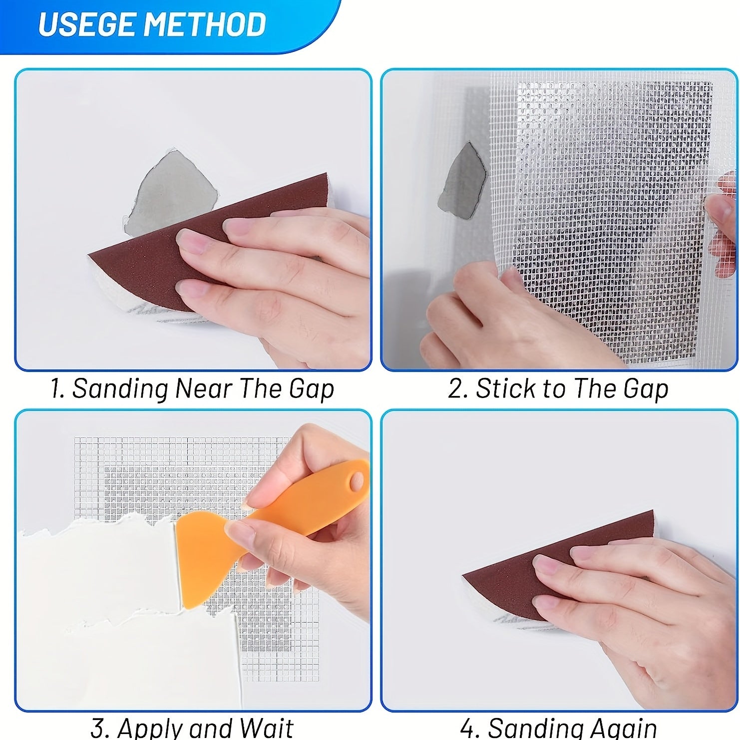 7pcs Wall Repair Patch Kit Dry Wall Hole Metal Patch Extended Self Adhesive Mesh