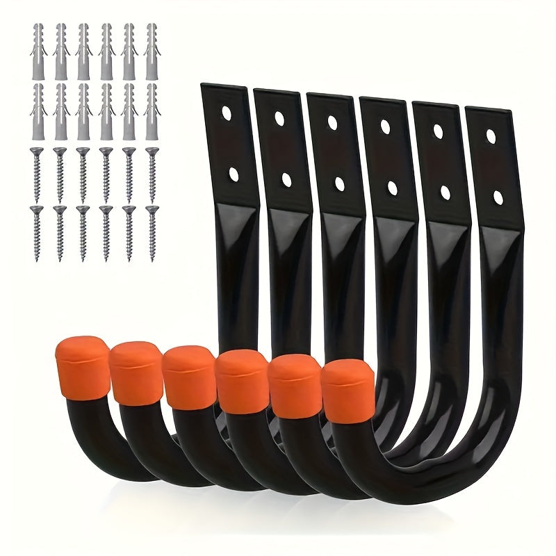 6pcs Garage Heavy Duty Hooks For Hanging Garage Supplies Storage