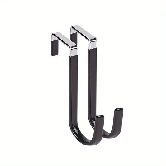 2pcs Over The Door Hook Heavy Duty Metal Hanger for Towels Clothes Bags Cubicle