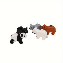 Zoo Animals Building Blocks Panda Brown & Bear Toy