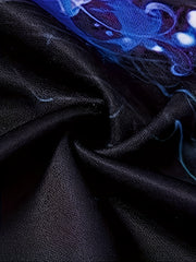 Flame Print Hoodie For Men Loose Hooded Pullover