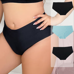 3 Pack Plus Size Seamless High Waisted Panties Set