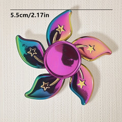 Metal Flower Fidget Spinner Purple & Pink Floral Smooth Rotating Toy