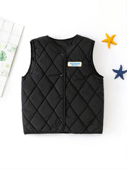 Kids Solid Alphabet Warm Vest Autumn And Winter