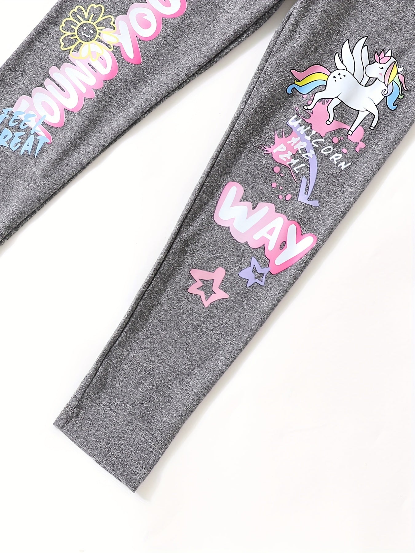 Toddler Girls Unicorn Leggings Stretchy Tight Fit Pants