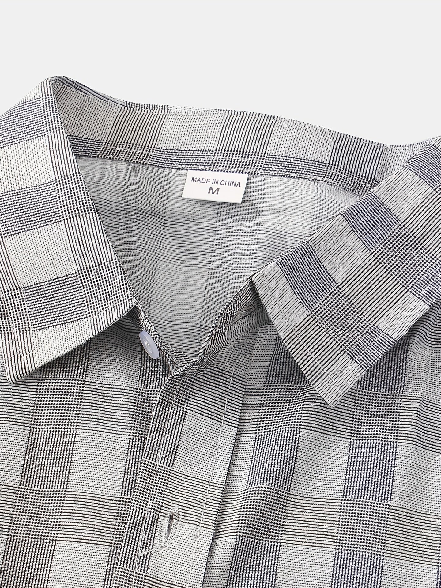 Men's Casual Plaid Short Sleeve T-Shirt for Summer