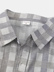 Men's Casual Plaid Short Sleeve T-Shirt for Summer