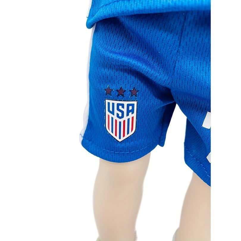 Soccer Outfit Set For 18" Dolls Includes Shirt Shorts And Headband