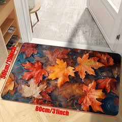 Leaves Pattern Rug Maple Leaves Water Surface Floor Mat