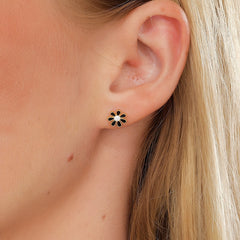Colorful Flower Stainless Steel Stud Earrings