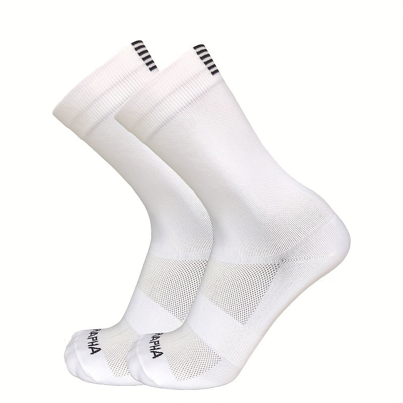 Unisex Mid Calf Anti-Odor Athletic Crew Socks for Running