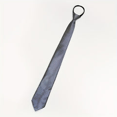 Striped Tie Men's Formal Business Zipper Slacker Easy Pull