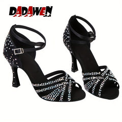 Women's Rhinestone Latin Dance Shoes Ankle Strap Sandals