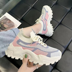 Women's Knitted Running Shoes Lightweight Sports Footwear