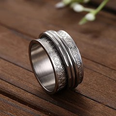 Punk Stainless Steel Butterfly Anxiety Ring Unisex Fidget Spinner Ring