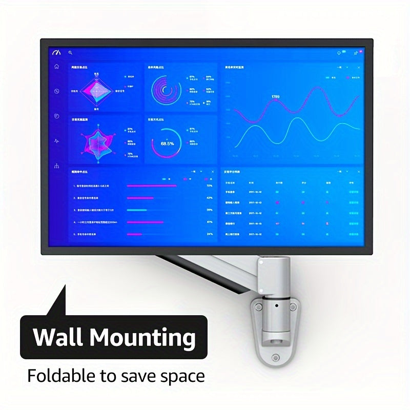 Bewiser Monitor Wall Mount Single Monitor Wall Arm For 43" Flat Curved Screens