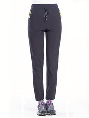 Quick Dry Hiking Pants Women Zip Pocket Outdoor Sports