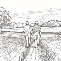 22pcs Romantic Countryside Coloring Book - Holiday Party Gift