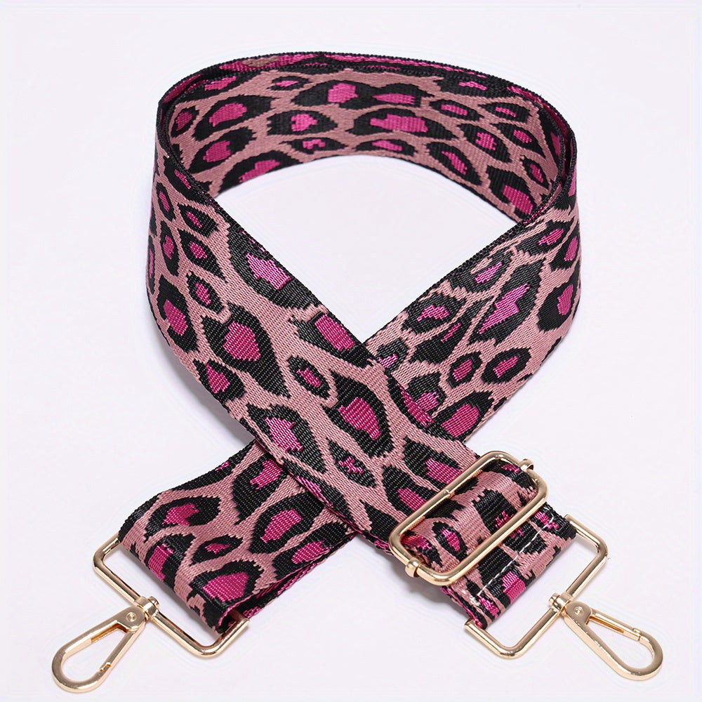 Leopard Crossbody HandBag Strap Nylon Wide Adjustable Long Snap Hook Clip Women