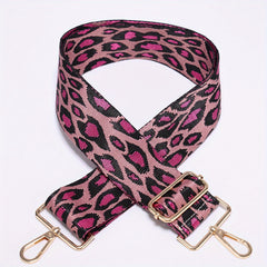 Leopard Crossbody HandBag Strap Nylon Wide Adjustable Long Snap Hook Clip Women