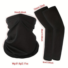 2pcs Outdoor Sunscreen Neck Gaiter Riding Mask And Sunshade Sleeve Set