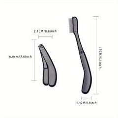 Portable Folding Eyelash Comb Stainless Steel Teeth Mini Metal Eyebrow Comb