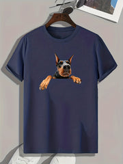 Dog Print Men's Graphic T-Shirt for Summer