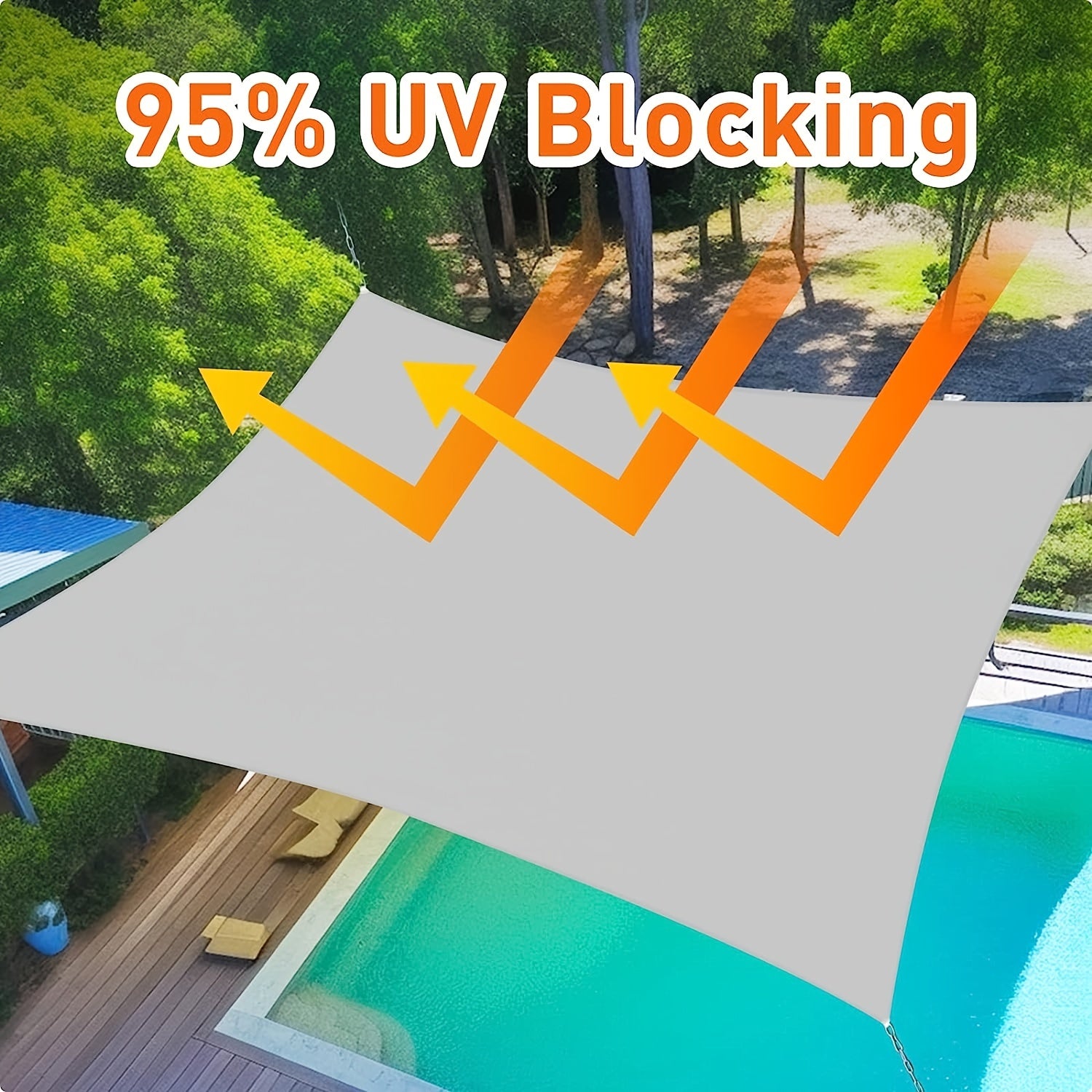 Beige Sunshade Net Waterproof Fabric UV Block Awning Sun Shade Sail