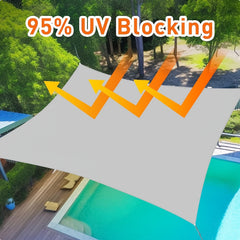 Beige Sunshade Net Waterproof Fabric UV Block Awning Sun Shade Sail