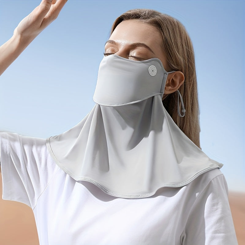 Solid UV Protection Mask Windproof Neck Gaiter Breathable Bandana For Women