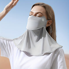 Solid UV Protection Mask Windproof Neck Gaiter Breathable Bandana For Women