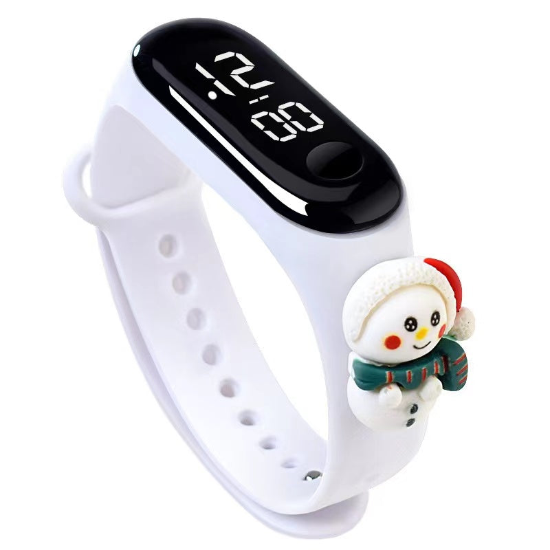 Boys Casual Cartoon Figure LED Watch Adjustable Silicone Strap
