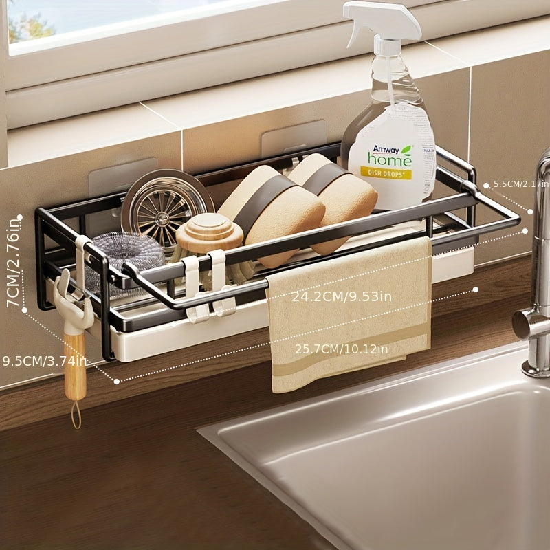 Aluminum Rod Cloth Drainage Rack Kitchen Storage Sink Faucet Wall Hanging