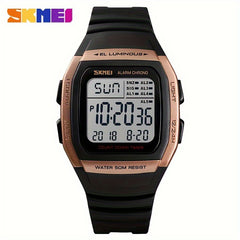 Unisex LED Luminous Sporty Style Square Wrist Watch