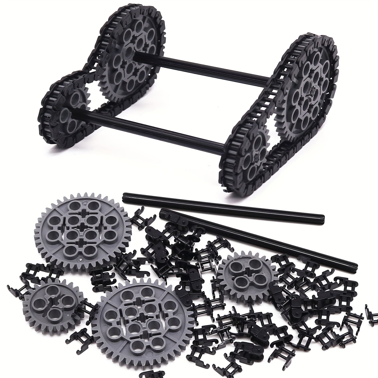 MARUMINE Tech Building Blocks Set w/ Car Tank Wheel Gear Tire Parts