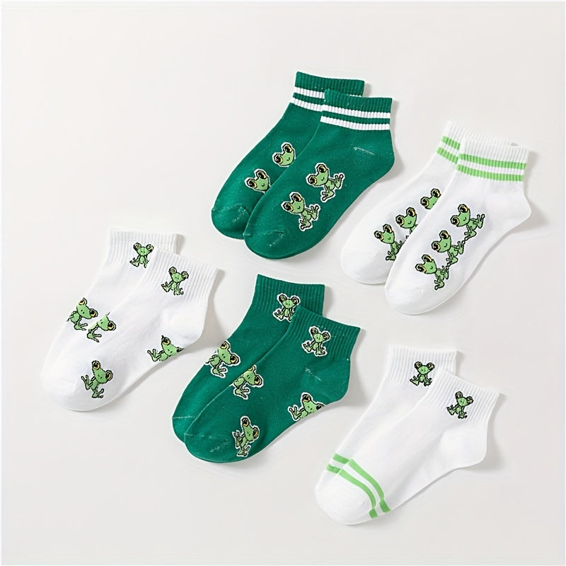5 Pairs Bear Print Socks Women's Stockings