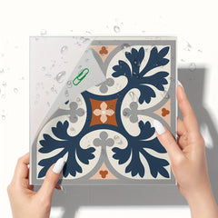 Mediterranean Style Floor Stickers PVC Tile Waterproof Non-slip Stickers