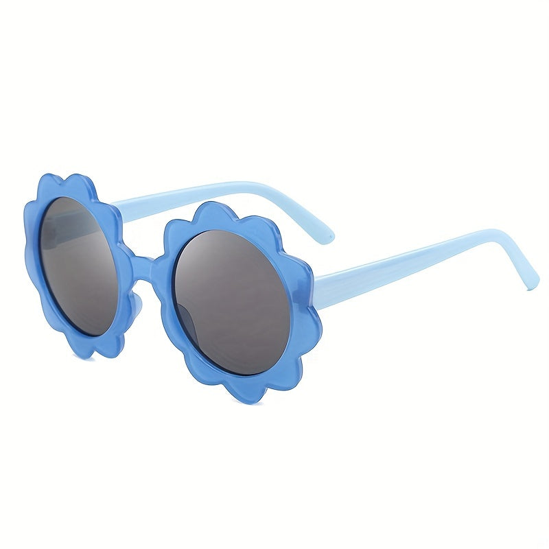 Kids Sunflower Round Frame Sunglasses Girls Children