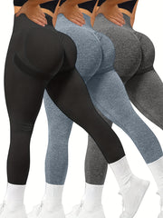 3 Pack Seamless Soft Sports Leggings High Waisted Yoga Pants Women's Activewear