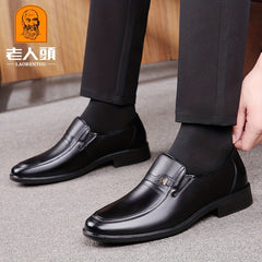 LAORENTOU Men's Leather Slip On Shoes Lightweight Non Slip Driving Shoes